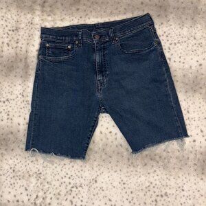 Levi's Cut Off Dark Denim Shorts
